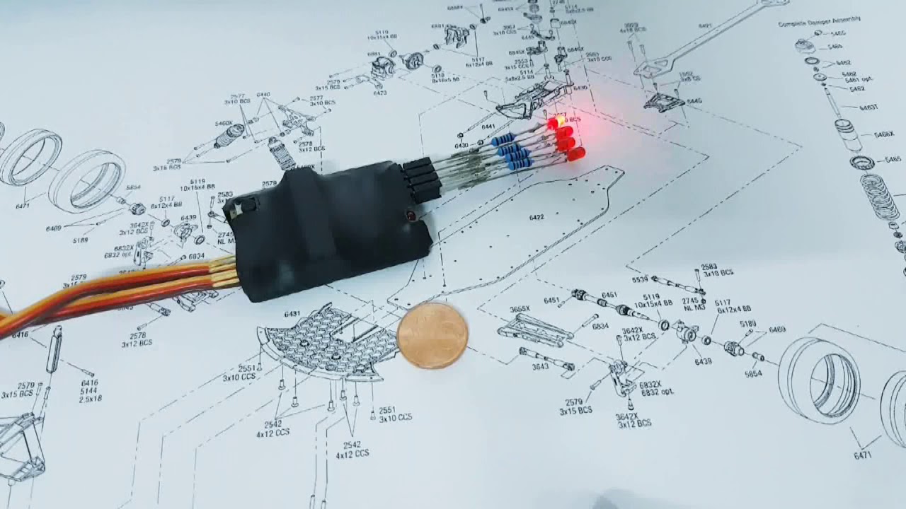 2 Kanal RC Lichtmodul (Bremslicht, R&uuml;ckfahrlicht, Blinker, Warnblinker)