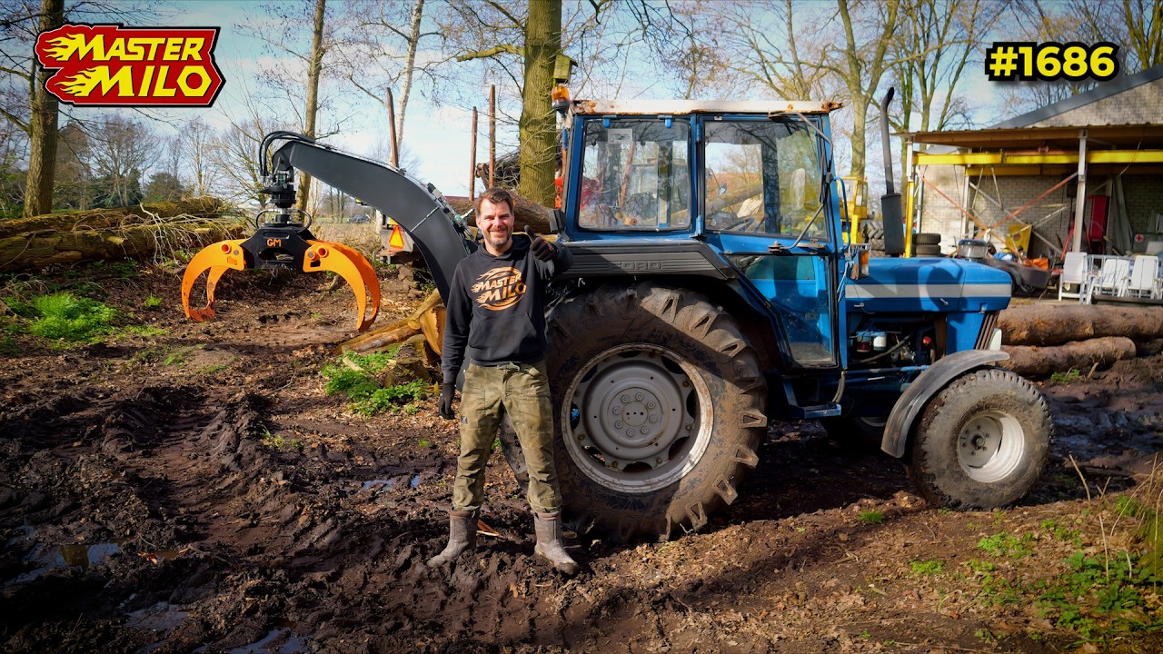 Ford tractor gereed maken voor het hout hakken! #1686