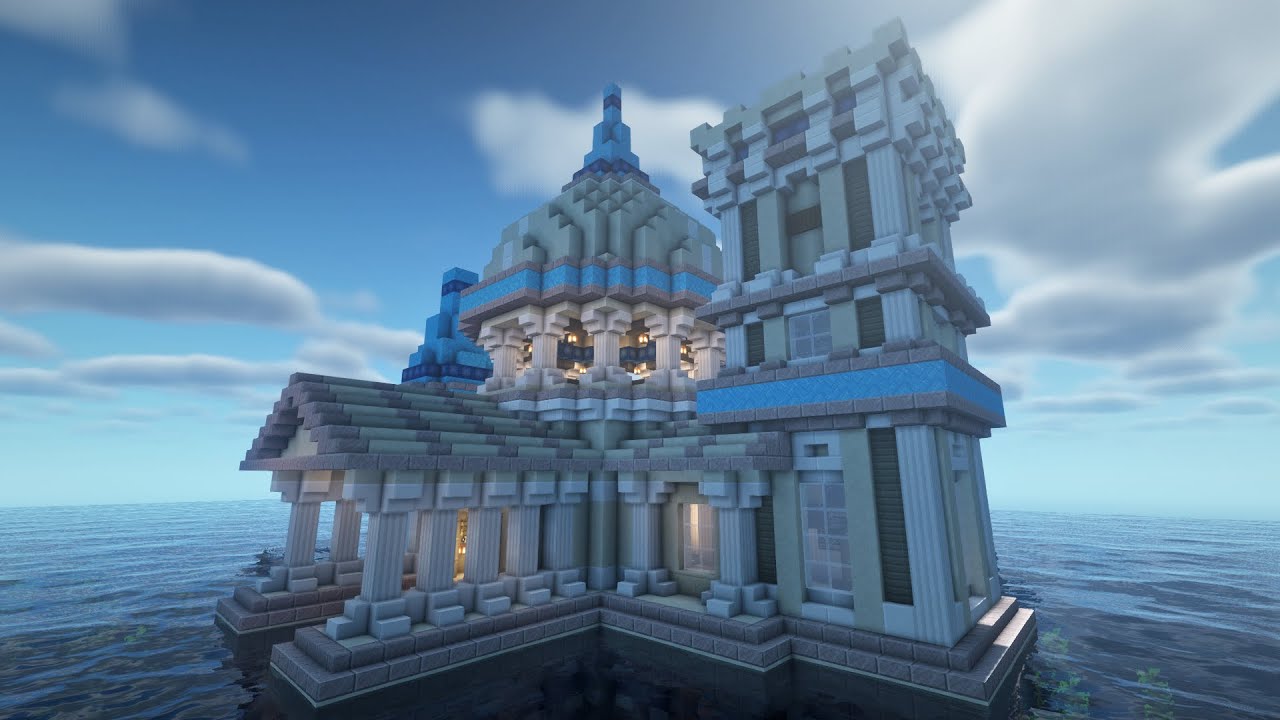 Minecraft Building A Water Palace Timelapse