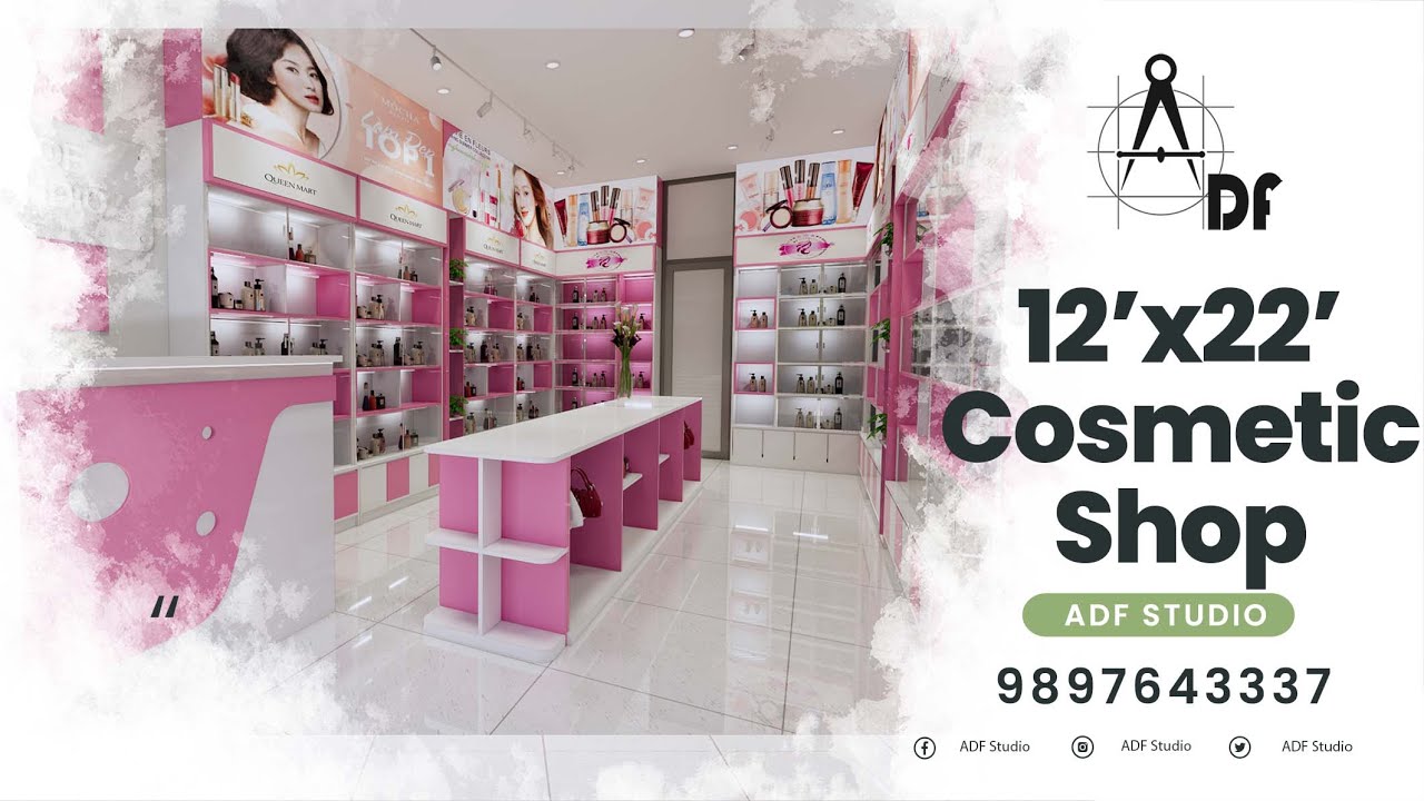 12x22 Cosmetic Shop Interior Design | Beauty Product Shop | ADF Studio
