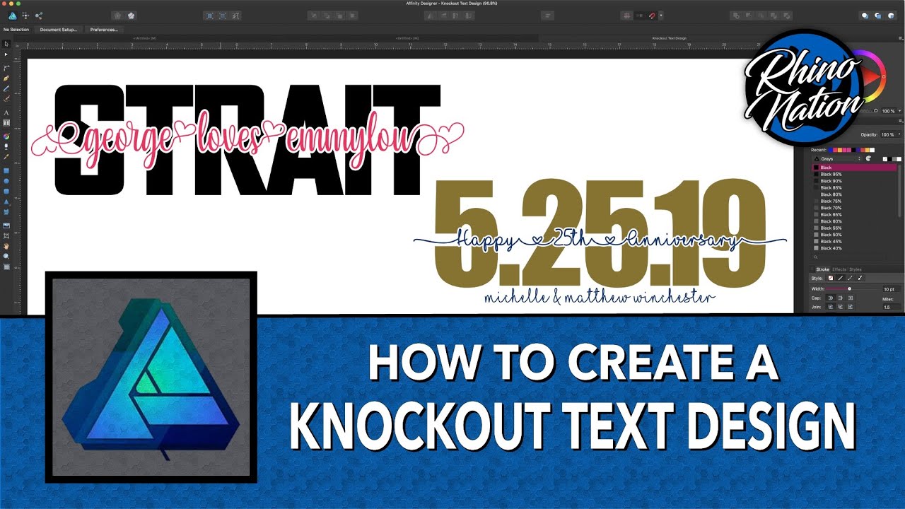 Дизайн текста Knockout | Affinity Designer | Будьте креативны