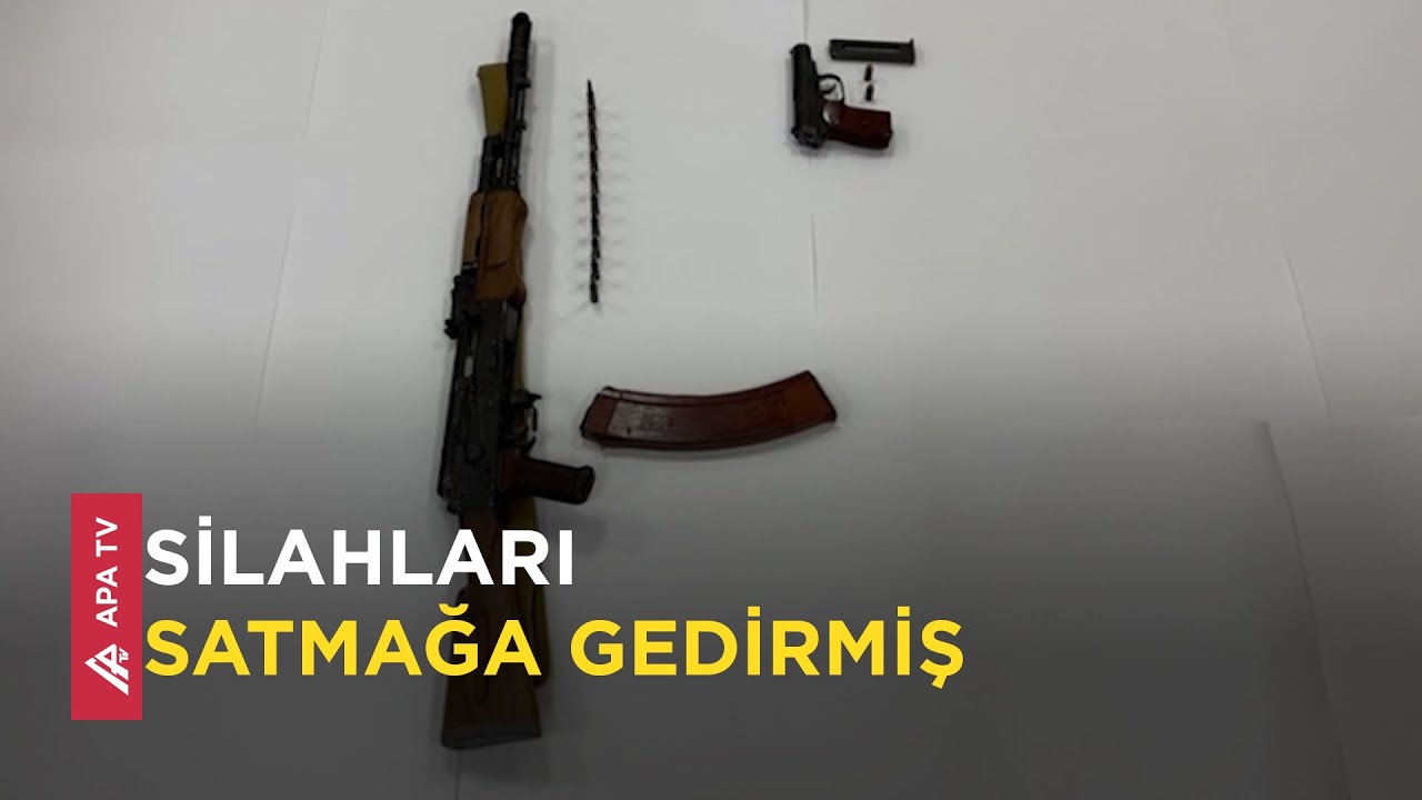 Şəkidə taksi saxlanıldı, müştərinin üstündən avtomat və tapança çıxdı - APA TV