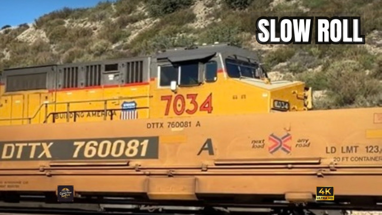 BNSF Slow Roll on Main 3 While UP Mega Manifest Clears (4K)
