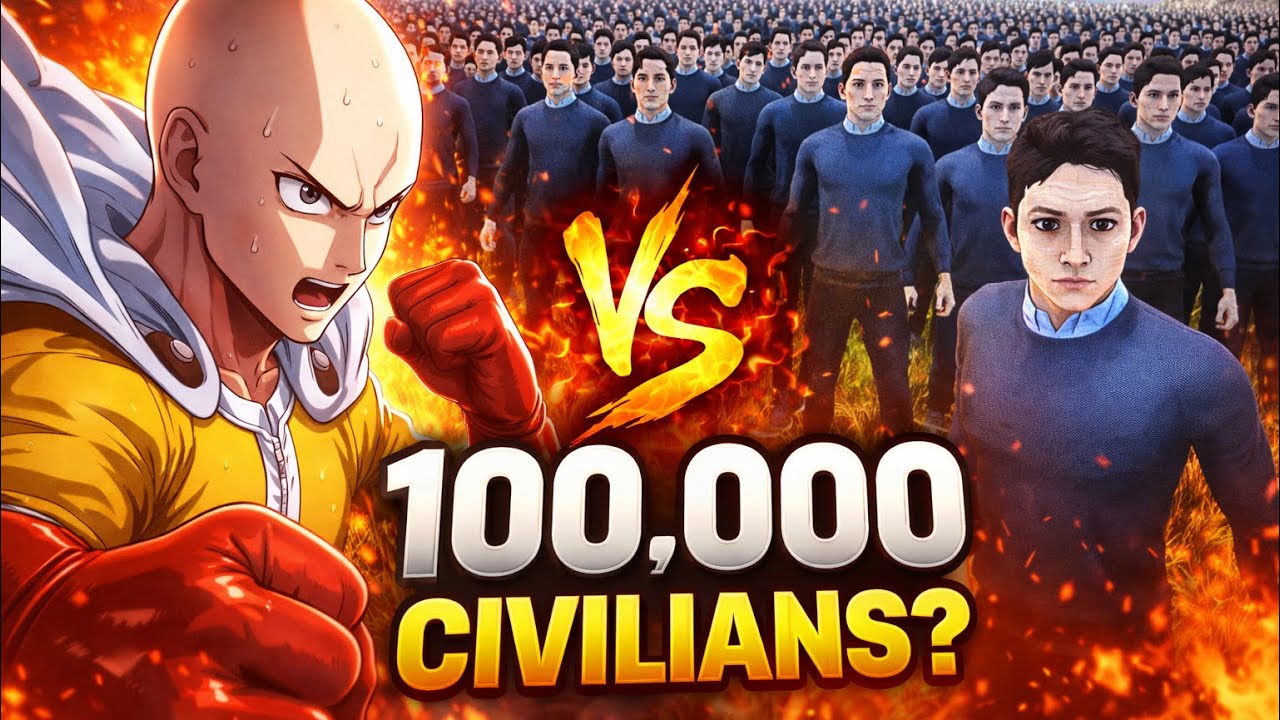One Punch Man vs 100,000 Civilians – TOTAL CHAOS?! 👊😱🔥