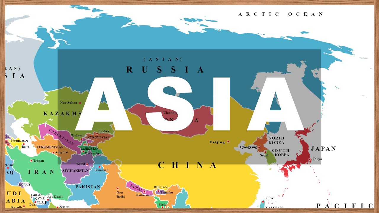 Карта Азии: страны, флаги, столицы (с фотографиями). Учим географию #2