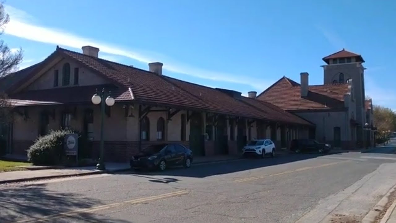 Salisbury North Carolina Station, 2 Amtrak Piedmont Trains & 2 Norfolk Southern Double Stack Trains