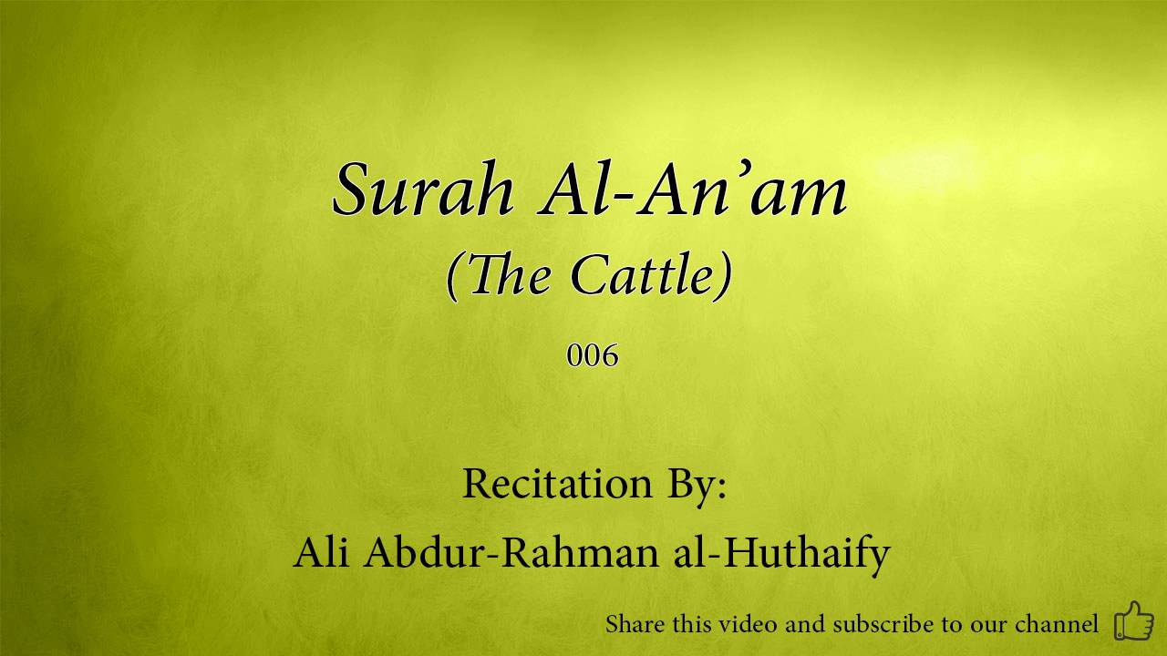 Surah Al An'am The Cattle   006   Ali Abdur Rahman al Huthaify   Quran Audio