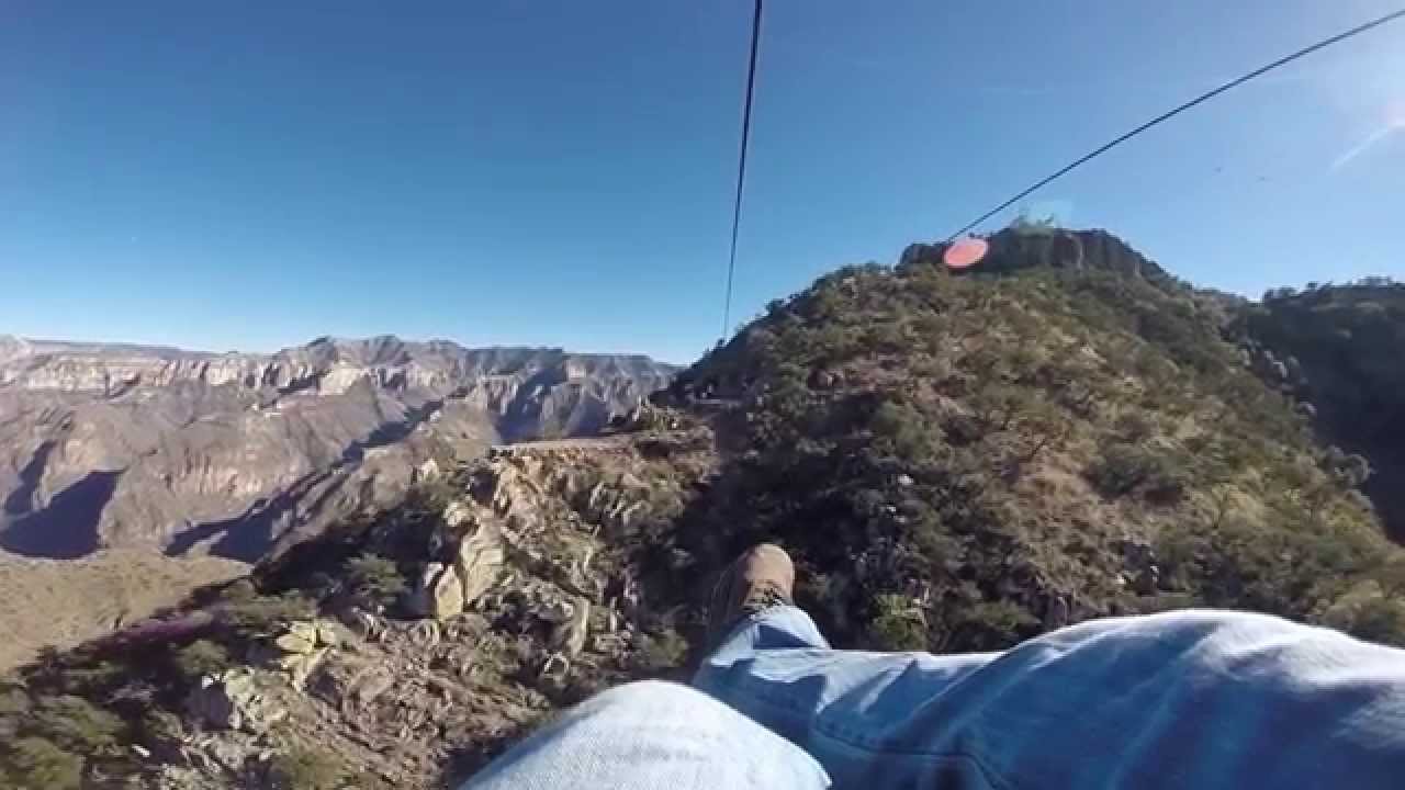World's Longest Zipline - Copper Canyon, Mexico - Dec 30 2014