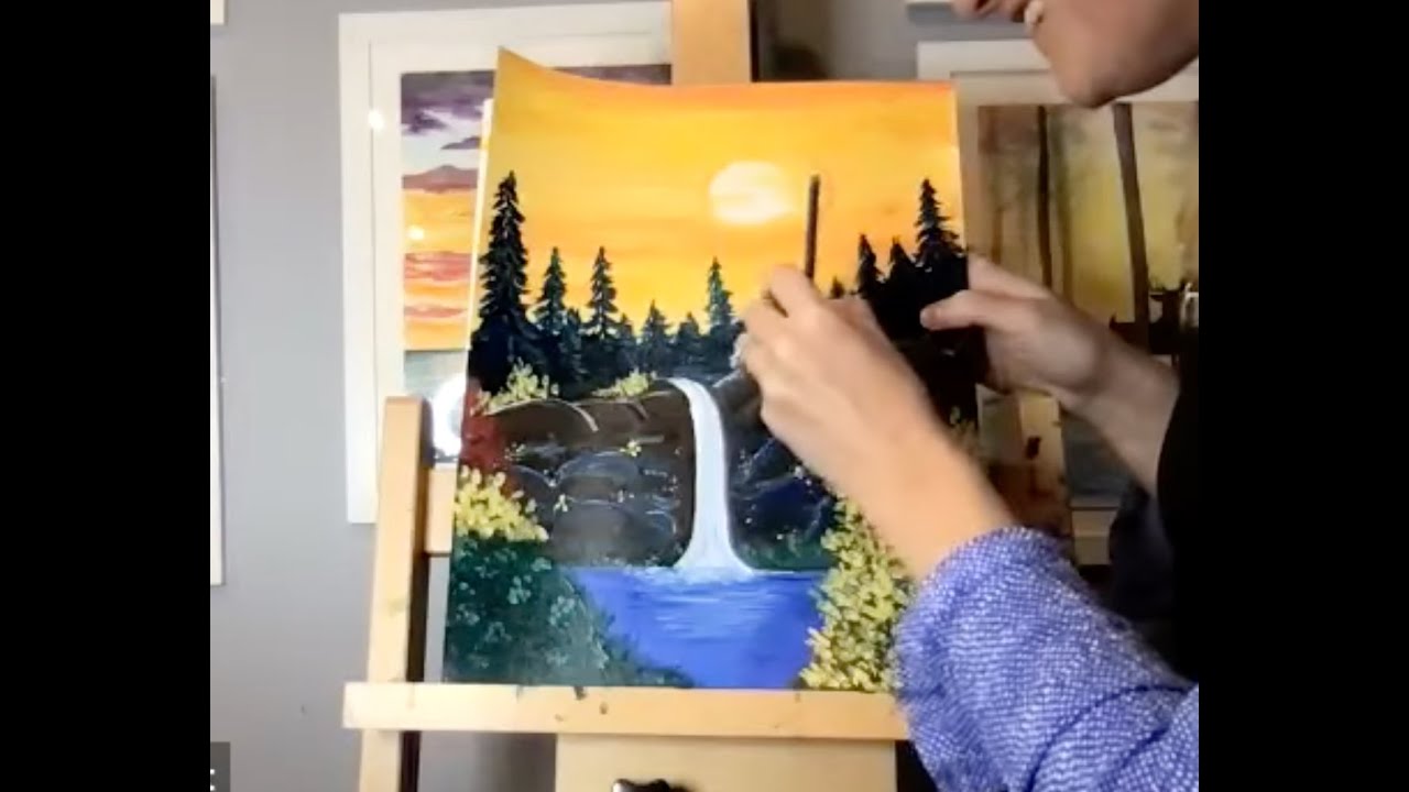 How to Paint a Waterfall - Easy Painting Tutorial for Beginners