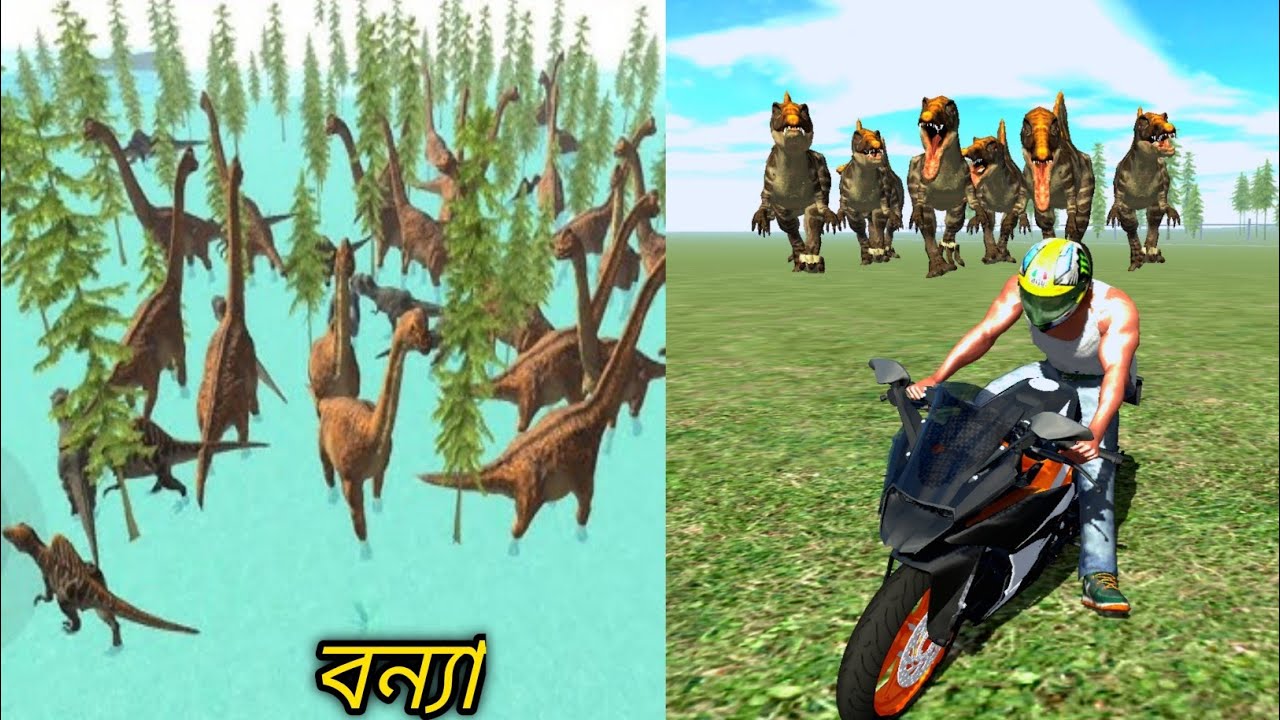 🦕Dinosaurs Are Now In Our City 🏙️ Due To Flooding In Jurassic Park | Indian Bike Driving 3D 