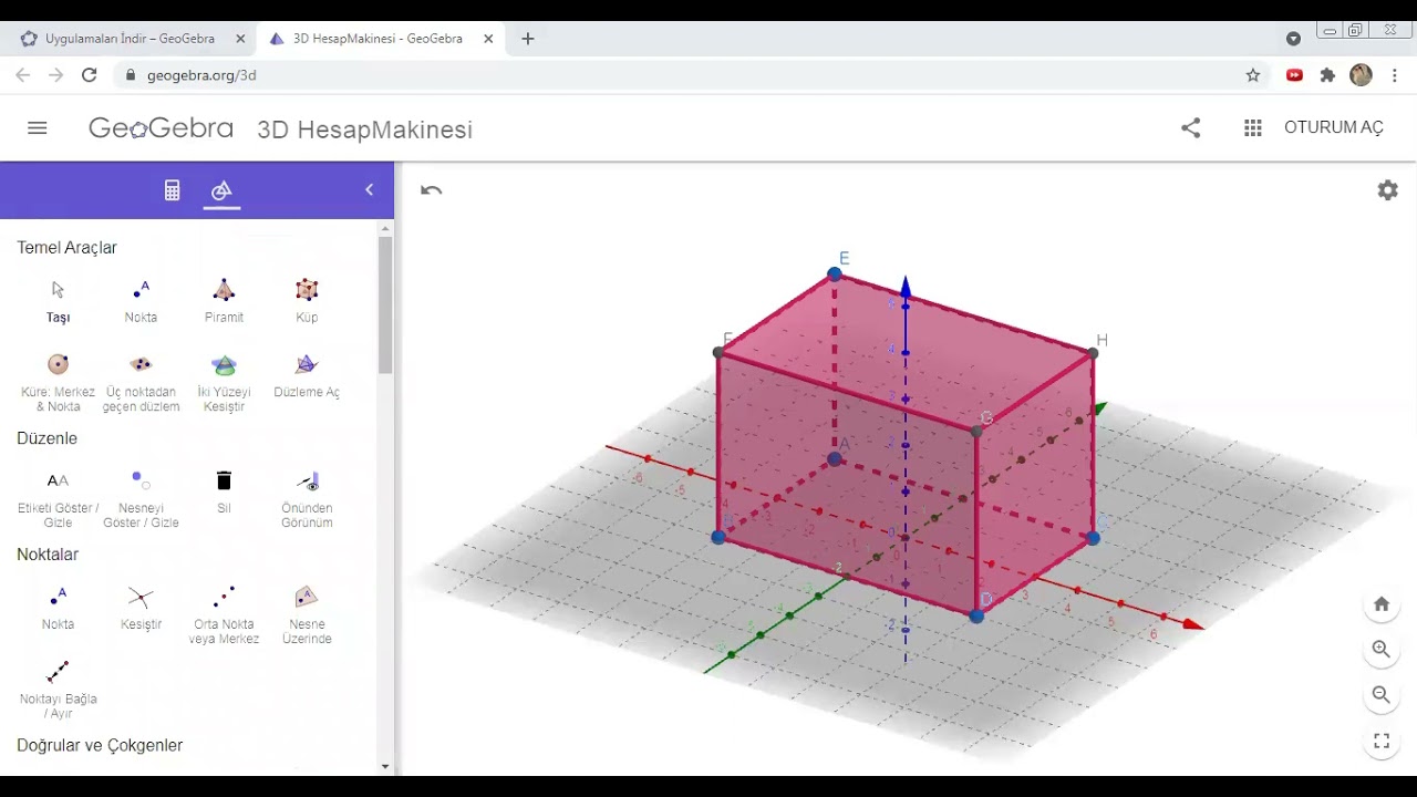 GEOGEBRA PRİZMA ÇİZİMİ VE AÇILIMI