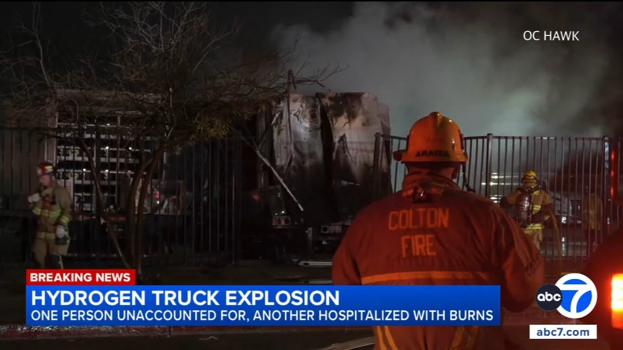 1 missing after hydrogen truck explosion