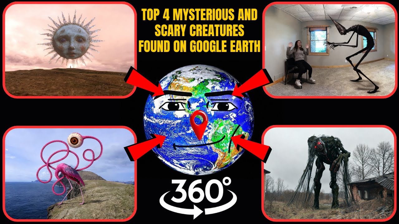 VR 360° - Top 4 Mysterious and Scary Creatures Found on Google Earth!