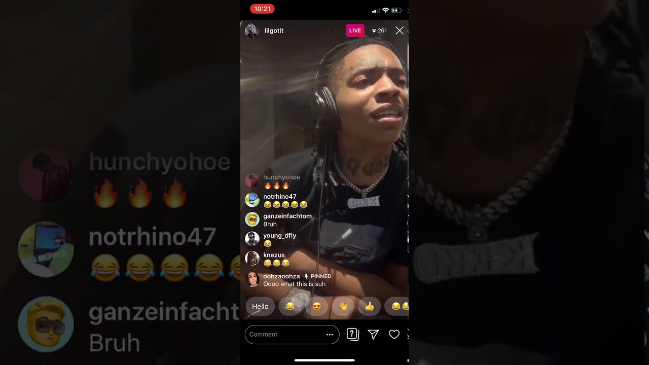 Lil gotit Tweaks out on Instagram live while recording