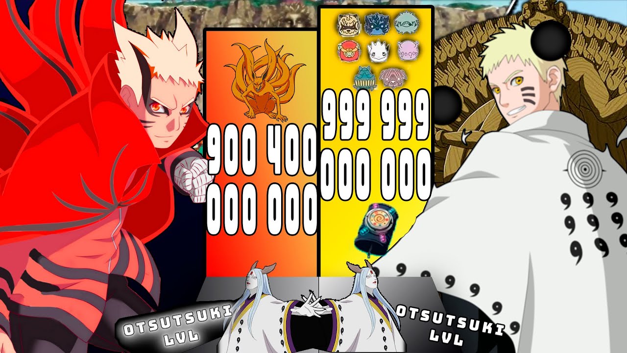 NARUTO BARYON MODE VS NARUTO GOD MODE POWER LEVELS Naruto Power Level 🔥 ShippudenBoruto  Over The Y