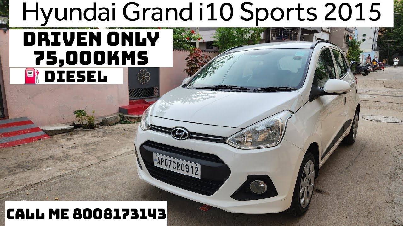 Hyundai Grand I10 Diesel 2015 Budget friendly car for sale@Hanjya car decors Guntur@8008173143