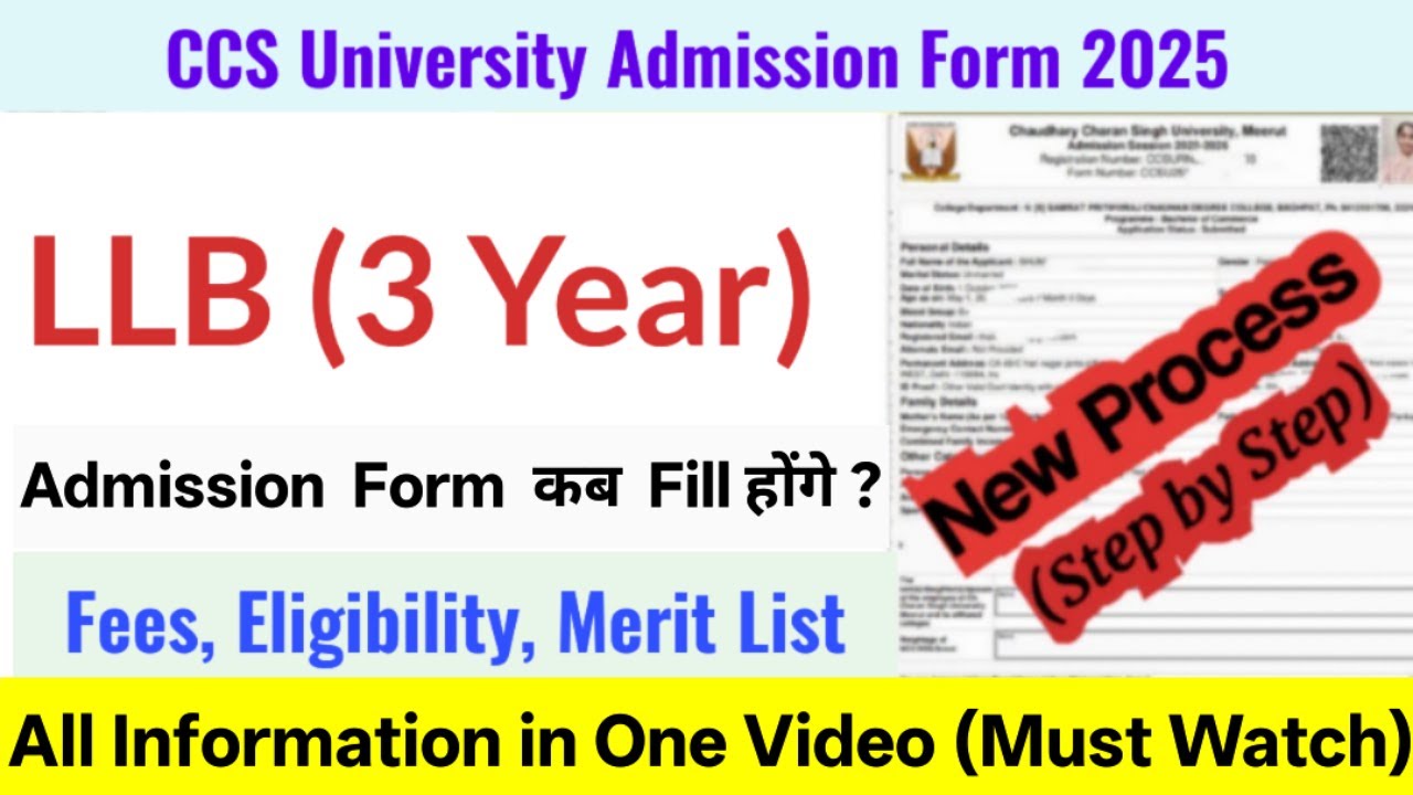 CCS University LLB Admision 2025 | CCSU LLB Admision Process, Eligibility, Fees Details, Merit list