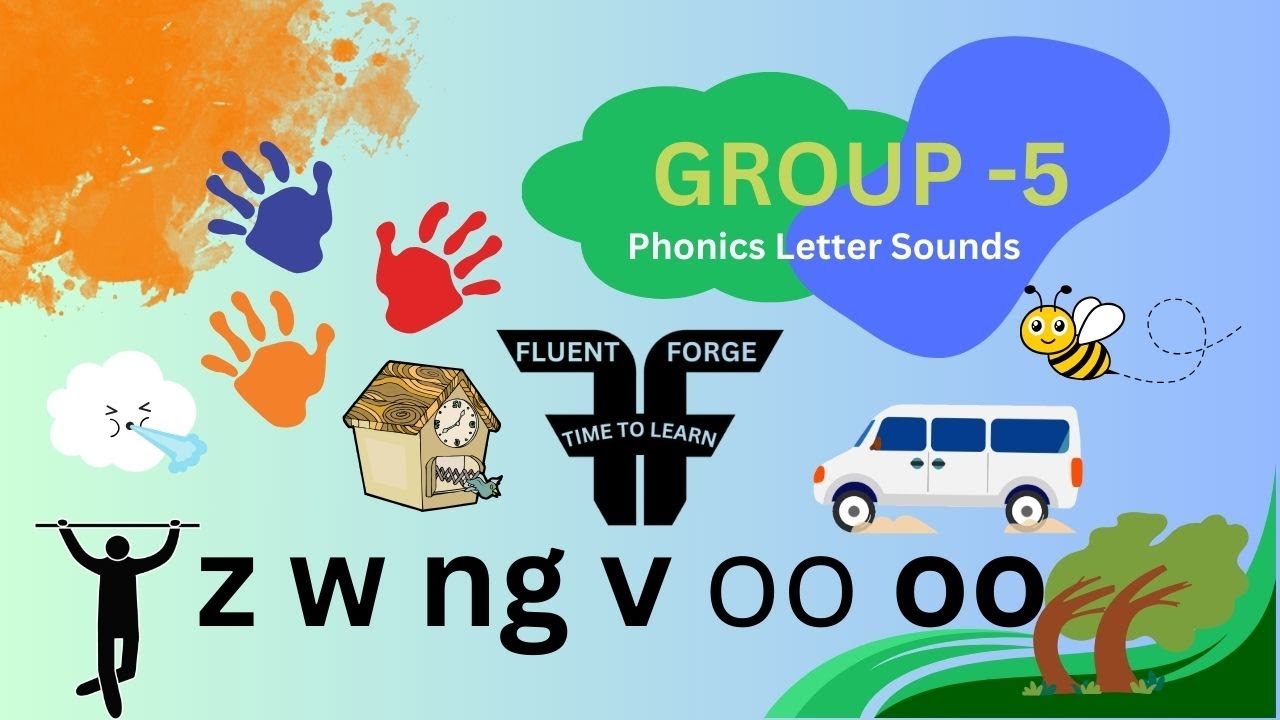 JOLLY PHONICS GROUP 5 | z, w, ng, v, oo, OO | Fluent Forge KOMAL SHARMA