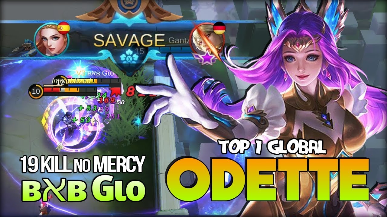 SAVAGE!! Odette Mid Lane? 19 Kill is Real!! ʙאʙ Gιo Top 1 Global Odette - Mobile Legends