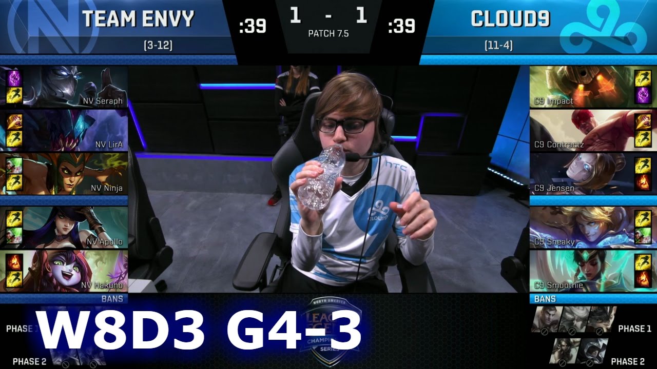 Team EnVyUs vs Cloud 9 Game 3 | S7 NA LCS Spring 2017 Week 8 Day 3 | NV vs C9 G3 W8D3
