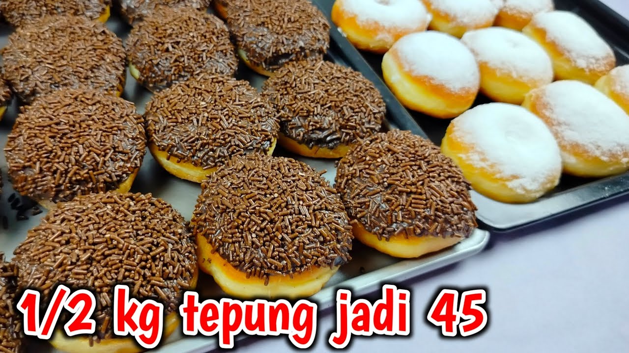 Donat ekonomis 1/2 kg tepung terigu 💕 super lembut dan empuk