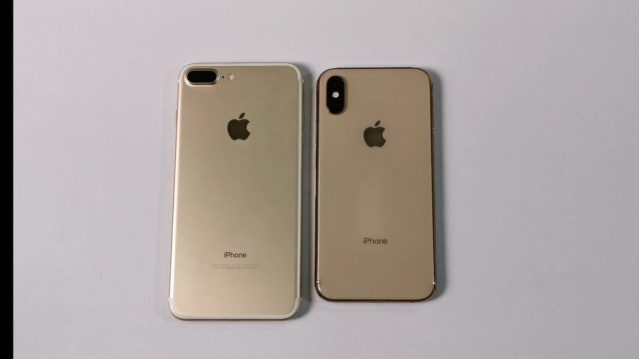 Iphone XS (13.3) vs IPhone 7 Plus (13.3) - Speed Test!! (4K)