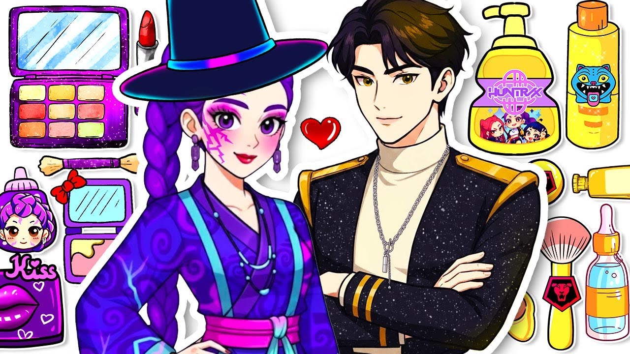 Paper DIY💖KPOP DEMON HUNTERS Rumi & Jinu Couple Colorful Skincare + Makeup Blind Bag Unboxing ASMR