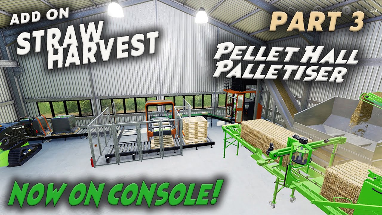 STRAW HARVEST БЕСПЛАТНОЕ DLC часть 3 «Pellet Hall Palletiser» Farming Simulator 19 PS4 (обзор).