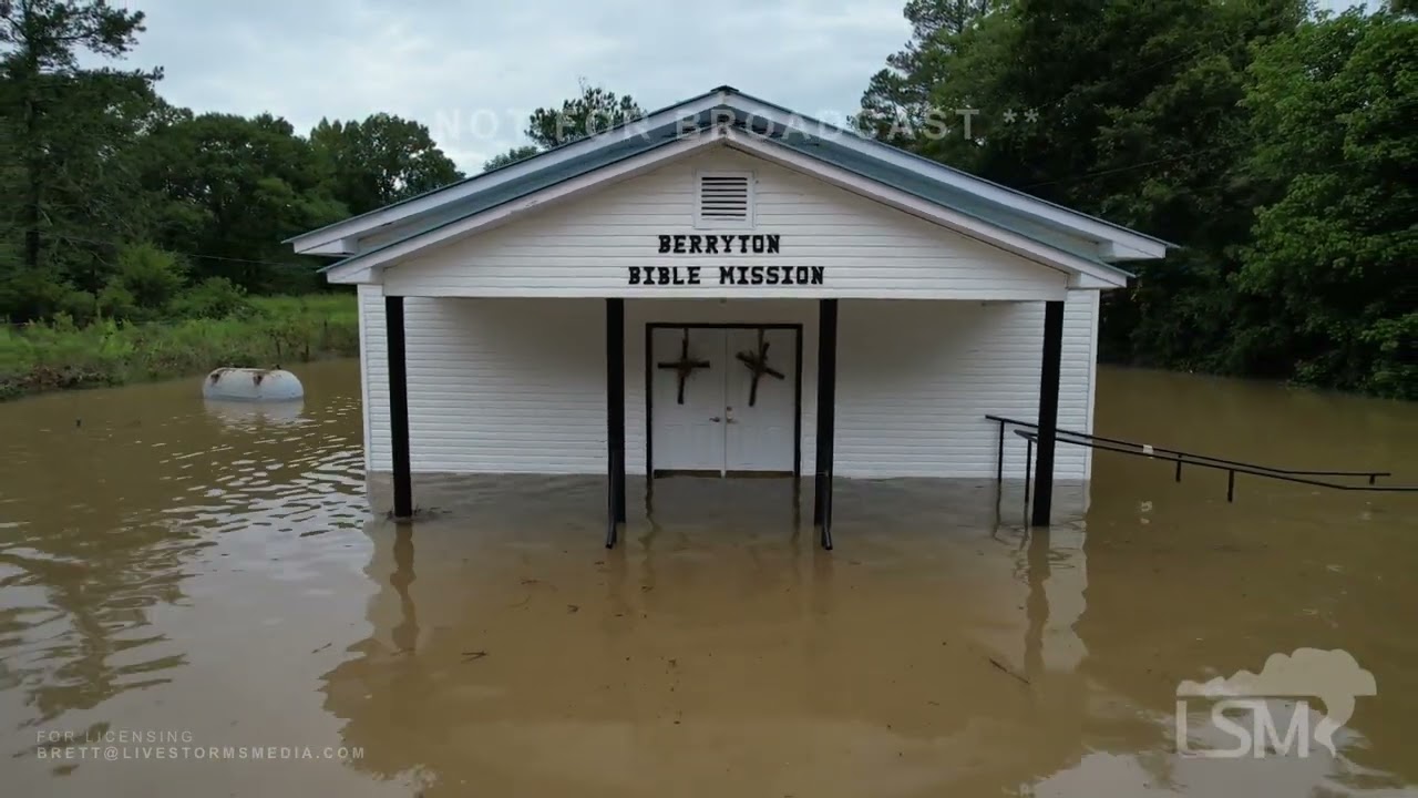 09-04-2022 Lyerly, GA Dam - Berryton, GA Water Treatment Plant - Homes Flooded - Drone