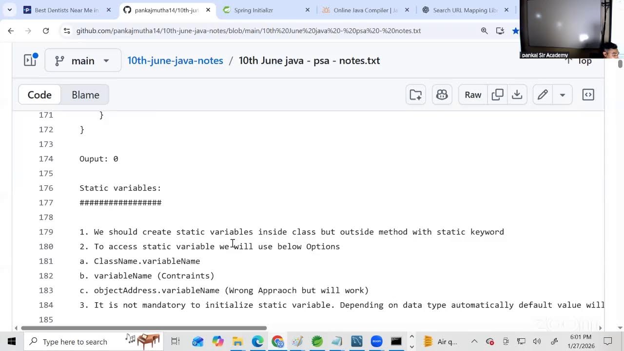 Core Java Session 2 - Jan 15th Batch