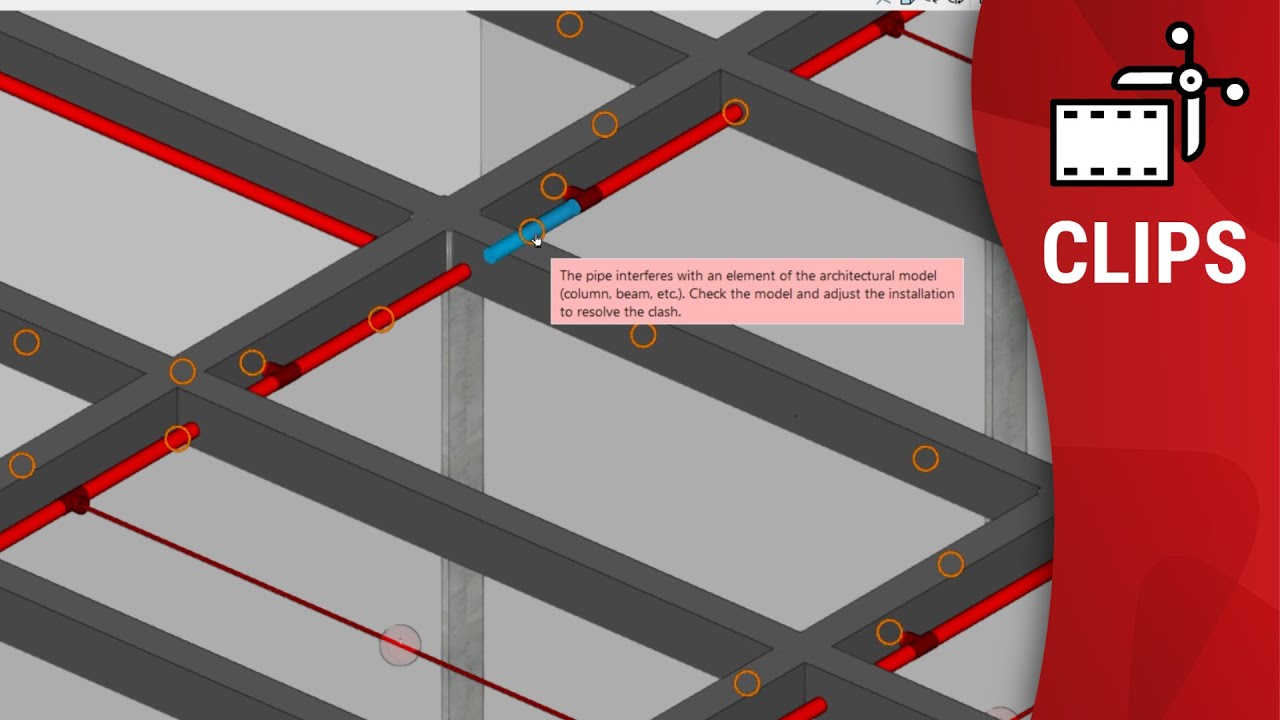 Clash detection between installations and structure in CYPEFIRE Hydraulic Systems