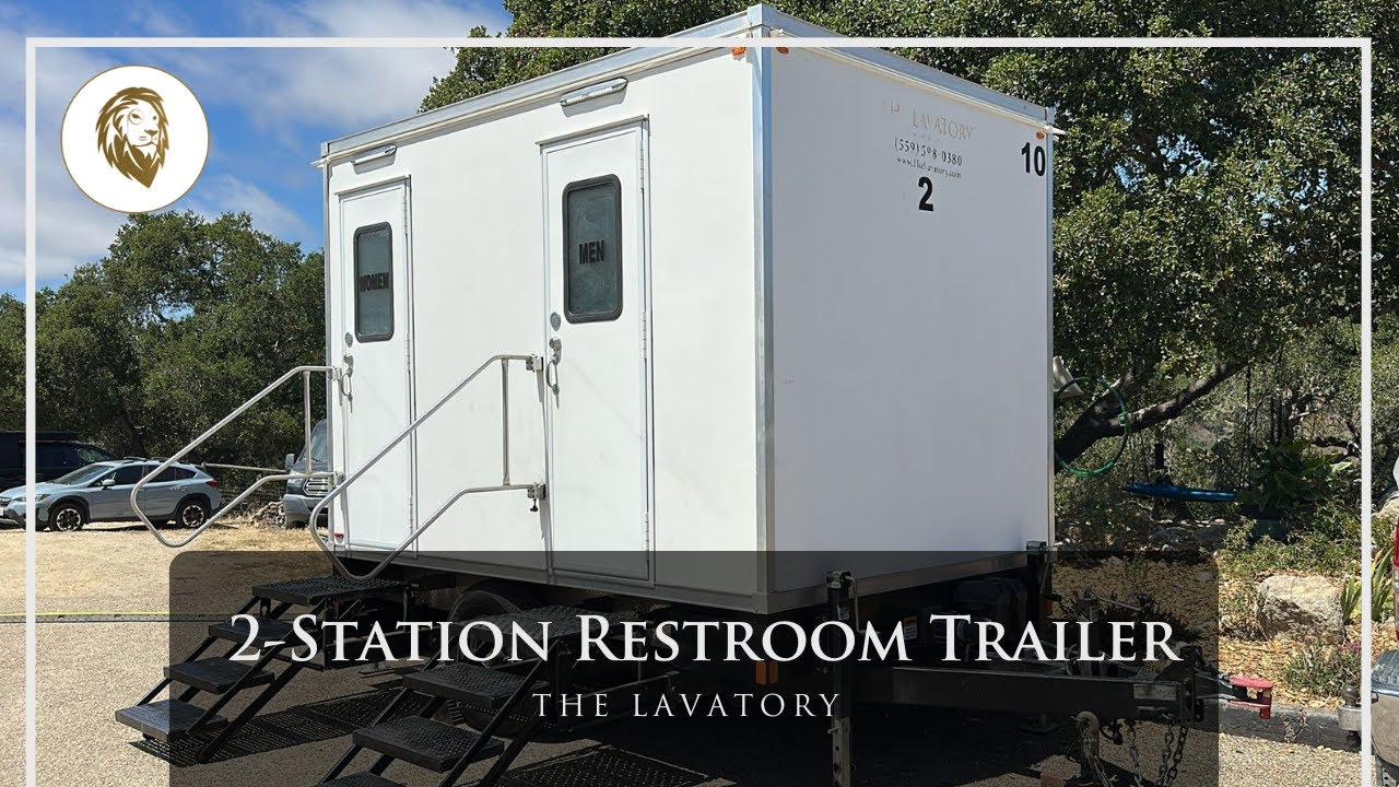 2-Station Luxury Restroom Trailer Rental Walkthrough