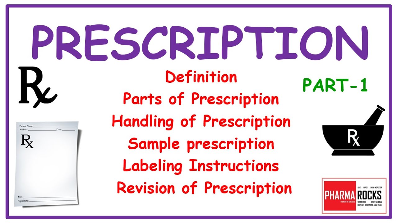 PRESCRIPTION, PART-1 DEFINITION, PART OF PRESCRIPTION, SAMPLE PRESCRIPTION, HANDLING OF PRESCRIPTION