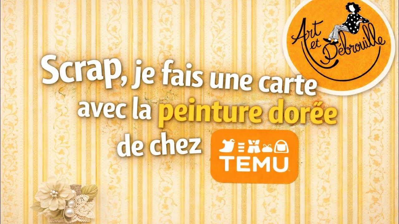 Carte  avec peinture dorée Temu.  Tuto pas à pas