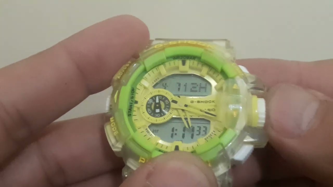 كيفية ظبط الساعة والتاريخ والوقت لساعة  الجى شوك CASIO GA-400