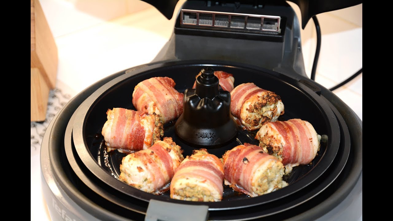 Tefal Actifry 2 in 1 Frying Chicken Stuffing and Bacon Rolls