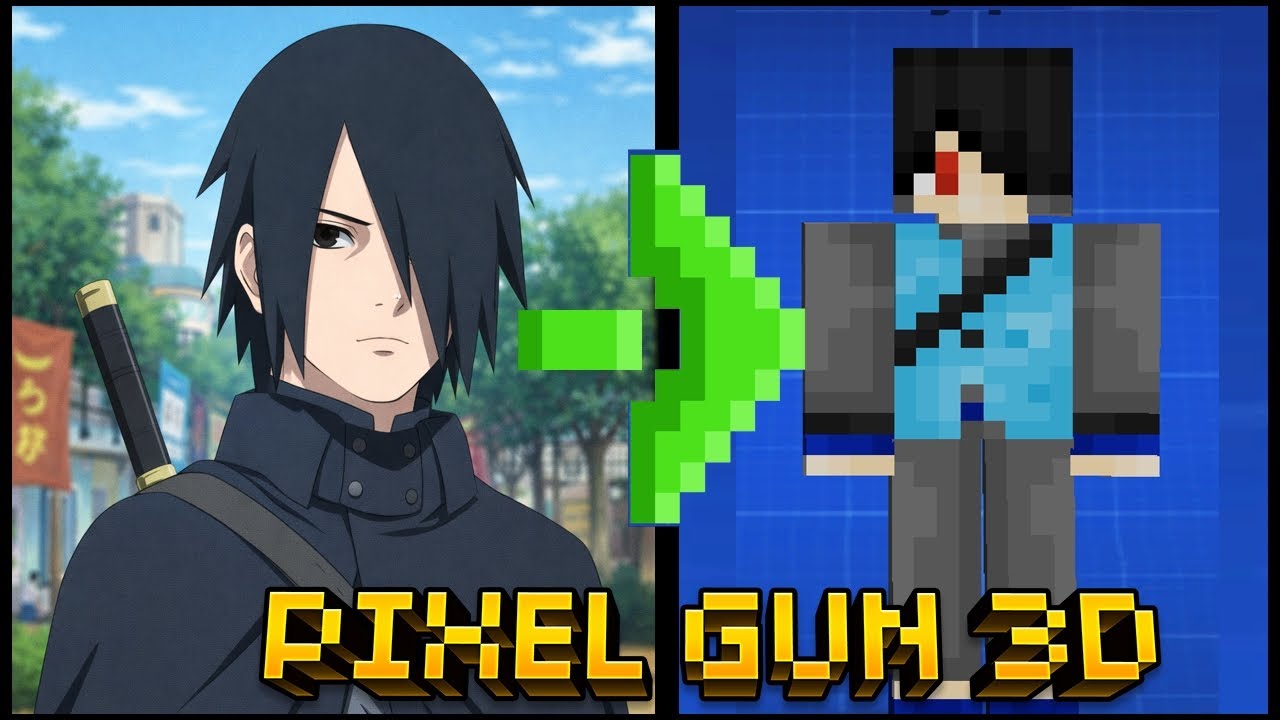 How to make Sasuke Uchiha (Boruto) Skin in Pixel Gun 3D