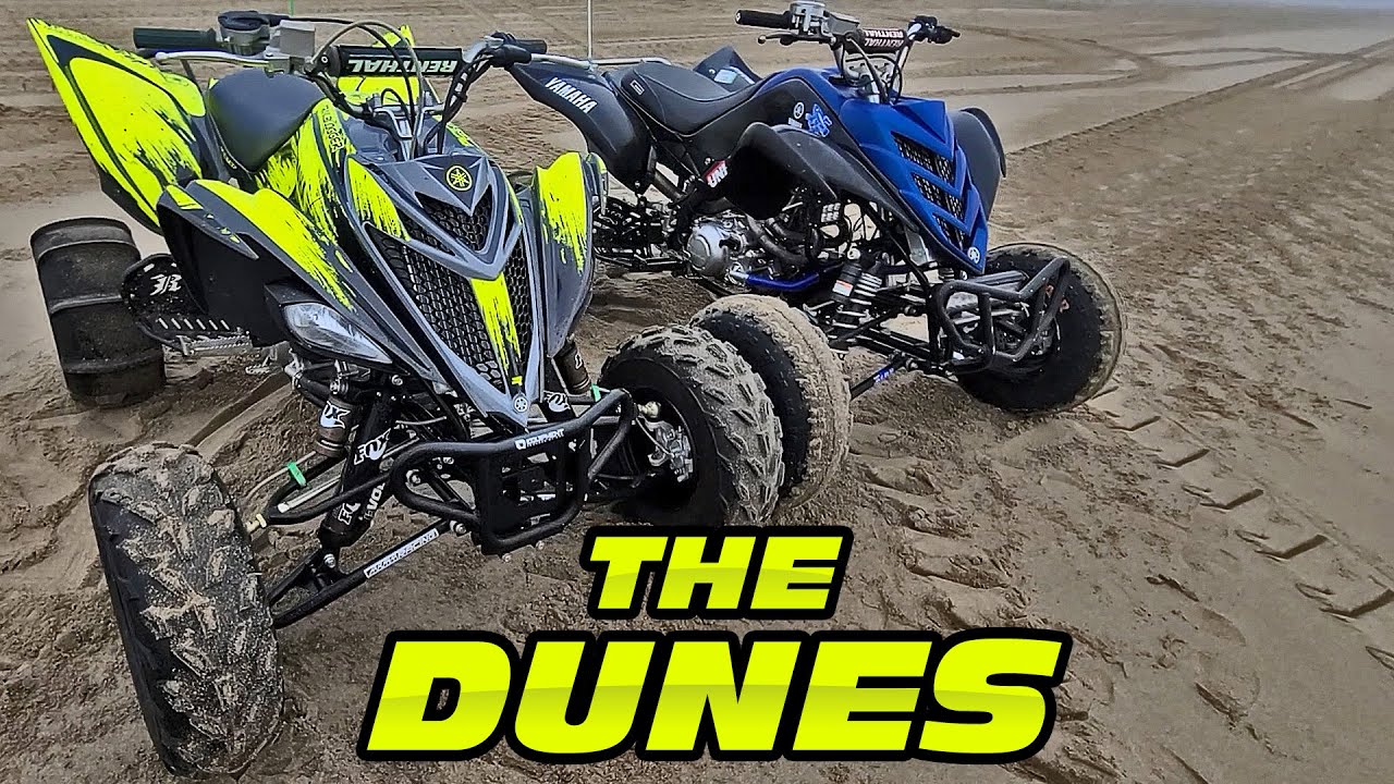 I'M ON VACATION Riding a Yamaha Raptor 700 ATV in THE DUNES (PART 1)