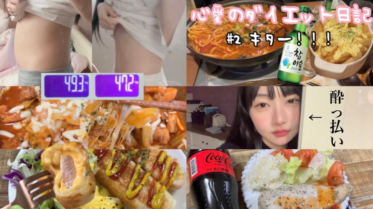 【#2心愛のダイエット日記】 運動なしできつくなく一週間で-2.1キロ痩せた方法🔥