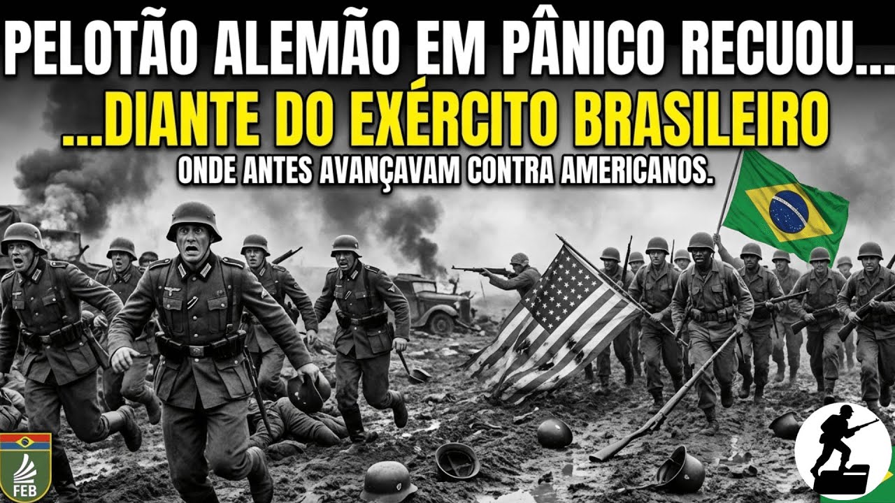 Pelotão alemão recuou diante do exército brasileiros onde antes avançava contra americanos.