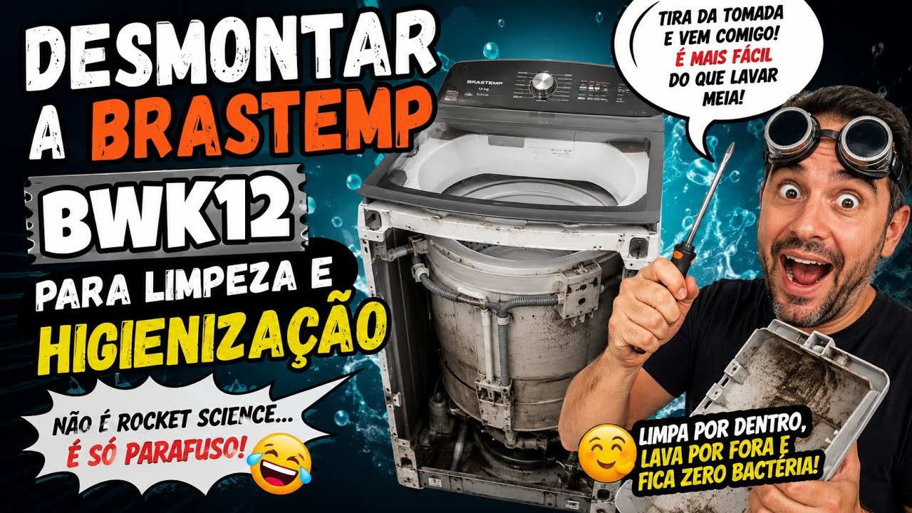 🤑APRENDA A DESMONTAR SUA LAVADORA BRASTEMP BWK12A PARA FAZER LIMPEZA E HIGIENIZAÇÃO,FÁCIL E SIMPLES!