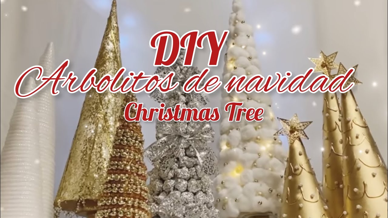MANUALIDADES NAVIDEÑAS/ COMO HACER ARBOLITOS DE NAVIDAD ELEGANTES/ DIY PARA DECORAR LA CASA NAVIDAD