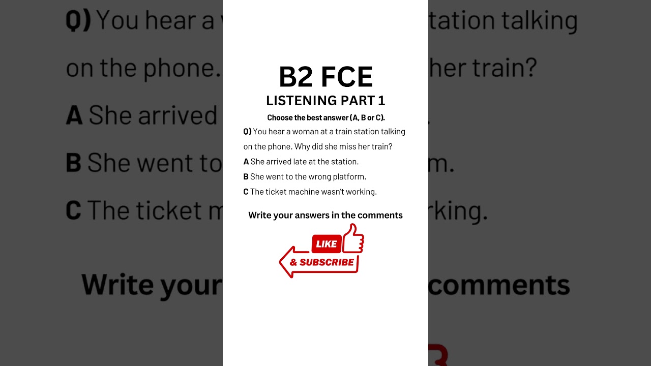 Test praktyczny ze słuchu B2 First (FCE) 2025 &ndash; część 1 #b2firstlisteningtests #learningenglish #fce