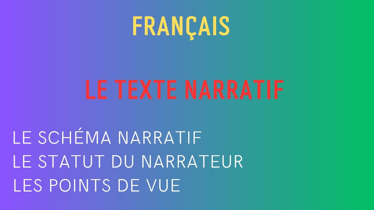 Français :  Le texte narratif   