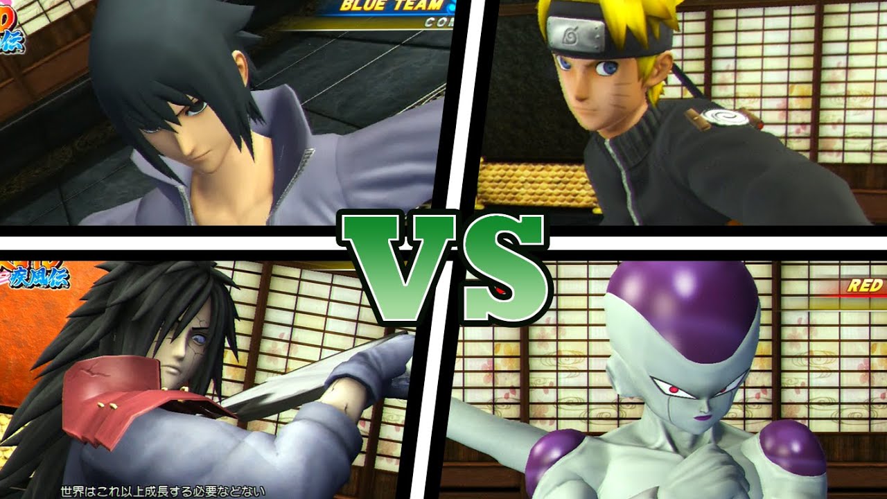 NARUTO & SASUKE VS MADARA & FRIEZA