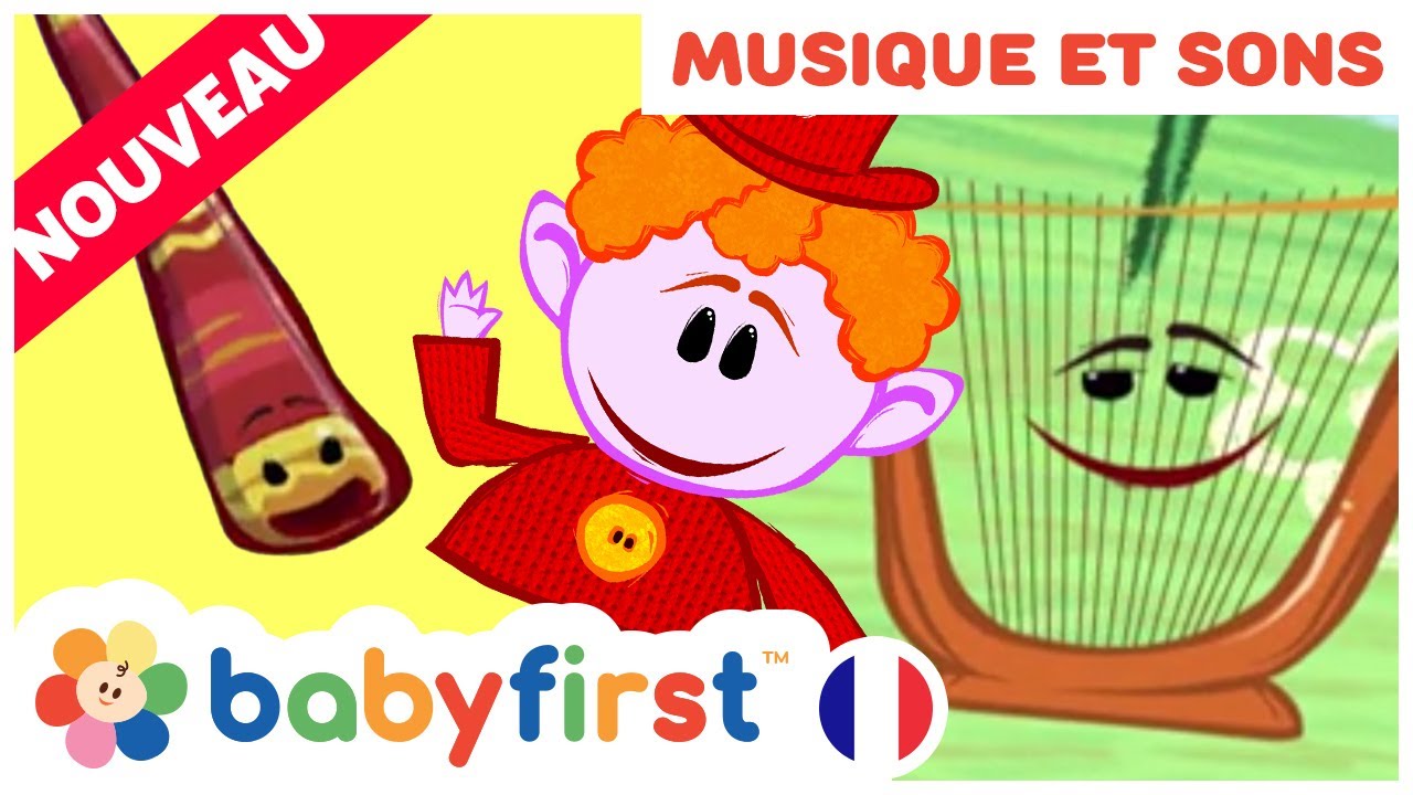 Les Notekins | apprendre les instruments de musique | Harpe | Didgeridoo | Violon + | BabyFirst TV