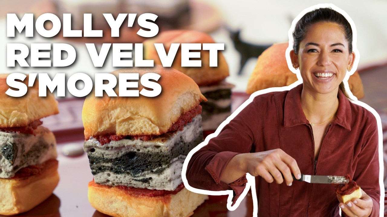 Molly Yeh's Red Velvet S'mores with Black Sesame Marshmallows | Girl Meets Farm | Food Network