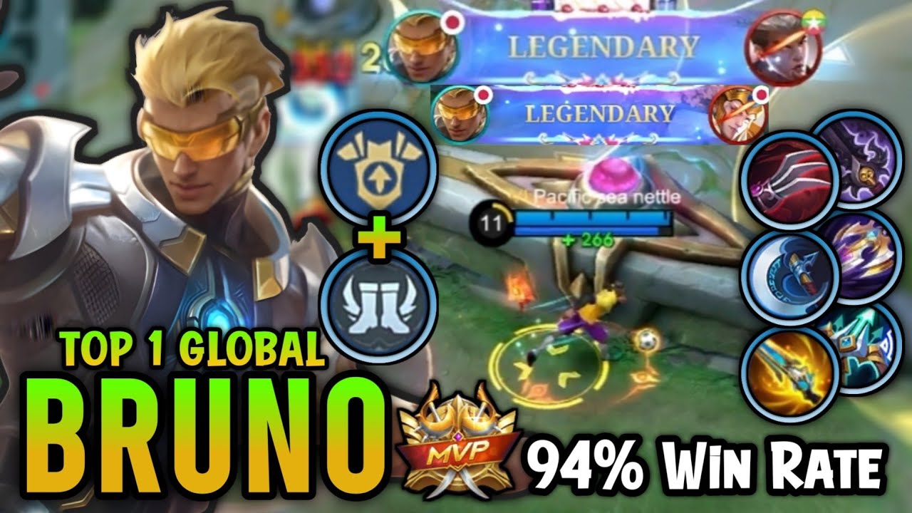 Bruno Best Build Gold Lane!! 94% Win Rate [ Bruno Top 1 Global Build 2025 ] - Mobile Legends