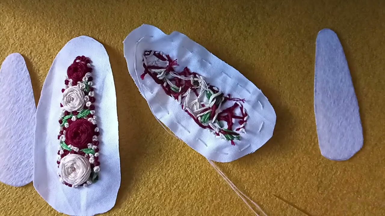 How to make Embroidery hair clips/ full tutorial #embroideryclips  #tutorial  #embroidery #hairclips