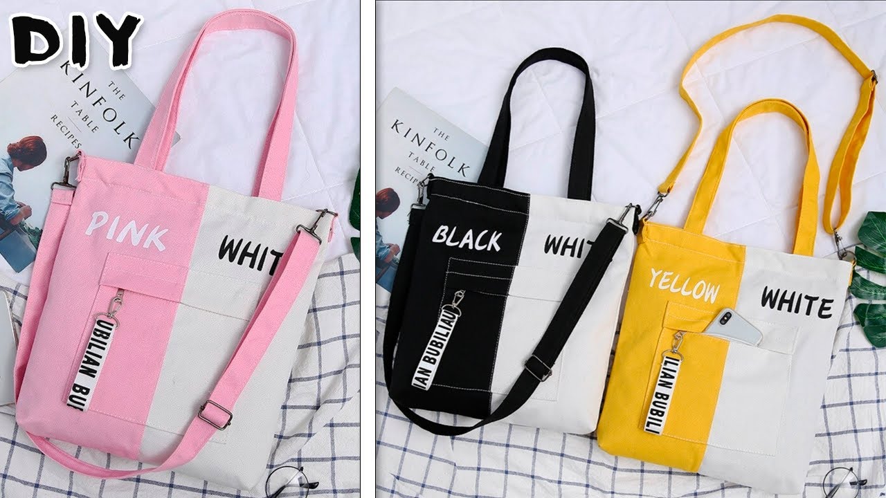 DIY Korean Style Tote Bag Make from cloth at home | Pinterest Idea